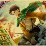 Pôster em papel kraft - Anime: shingeki no kyojin / attack of titan - 31 estilos - 2 tamanhos