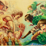 Pôster em papel kraft - Anime: shingeki no kyojin / attack of titan - 31 estilos - 2 tamanhos