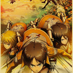 Pôster em papel kraft - Anime: shingeki no kyojin / attack of titan - 31 estilos - 2 tamanhos